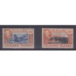 STAMPS FALKLANDS 1938 5/- and 10/- fine mounted mint Cat £240 as cheapest shades