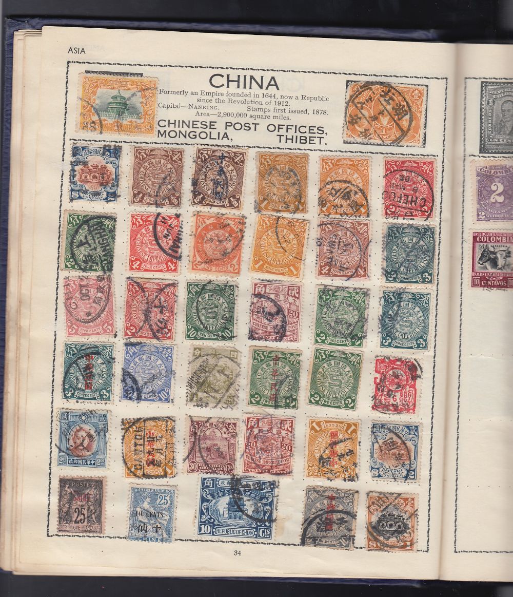 STAMPS FOR CHARITY Small Victory stamp album crammed full of stamps even still has its China stamps