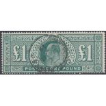 GREAT BRITAIN STAMPS 1911 Somerset £1 Deep Green,