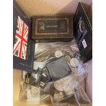 COINS : Small box with an accumulation of coins including 1995 GB proof year pack,