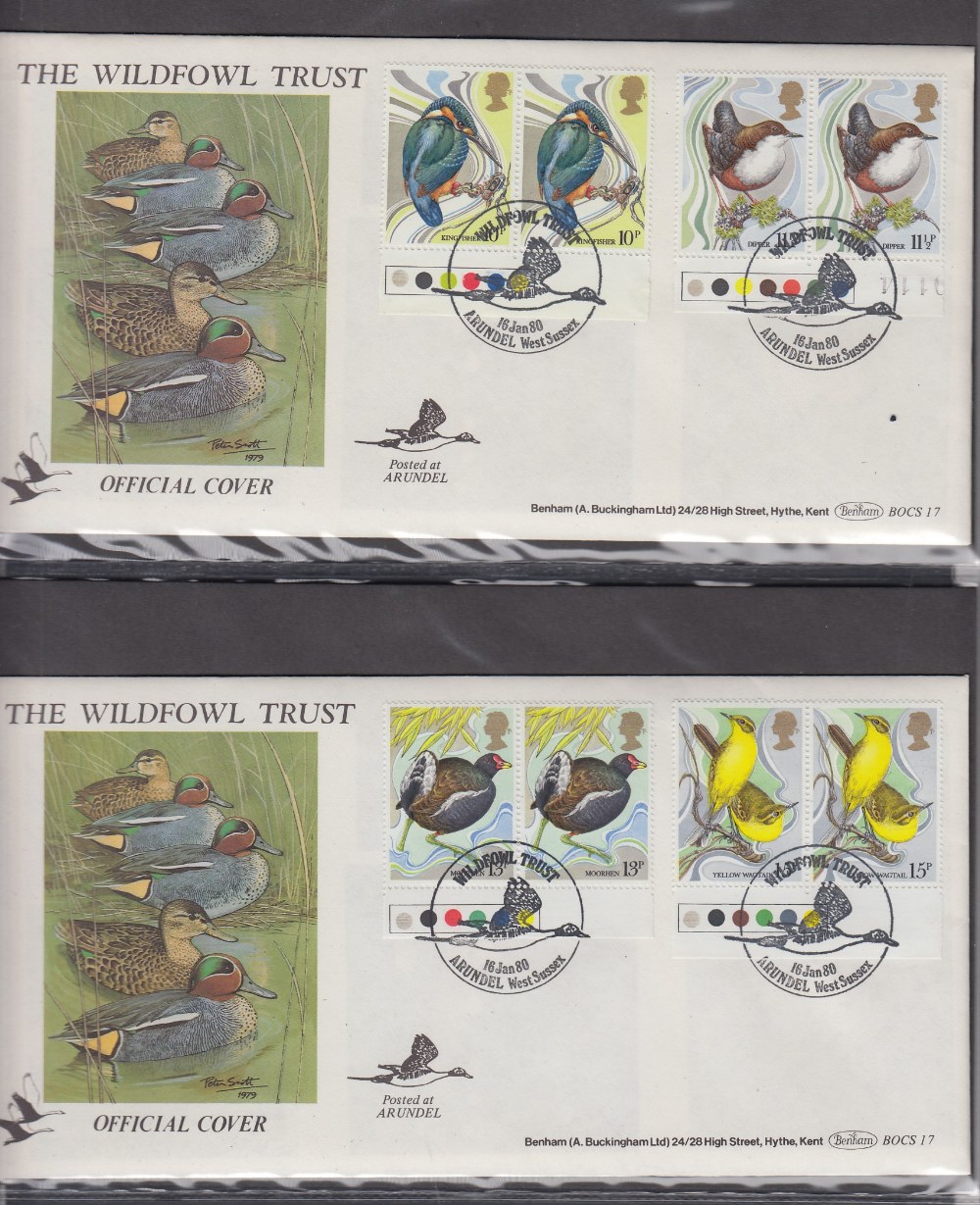 STAMPS FIRST DAY COVERS Two albums of early Benham BOCS official covers including Romney Hythe and