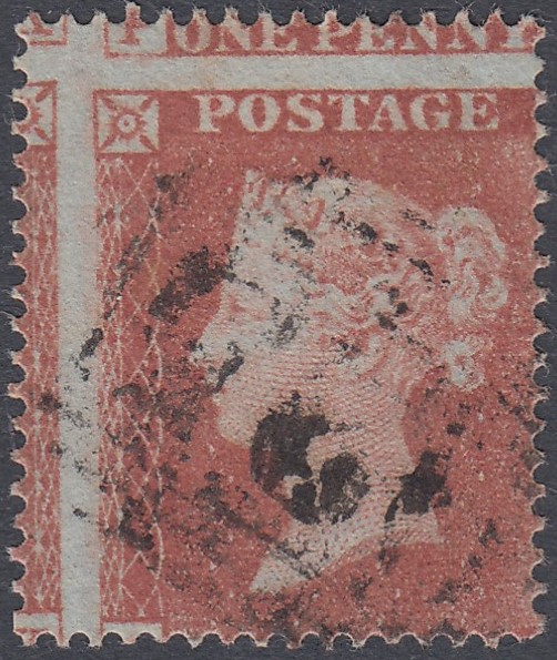 GREAT BRITAIN STAMPS 1854 Penny Red fine used showing dramatic MIS-PERF SG 17