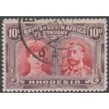 STAMPS RHODESIA 1910 10d Carmine and Deep Purple very fine used SG 150