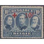 STAMPS BELGIUM 1918 Red Cross surcharged overprint set of 14, fine M/M, SG 222-35.