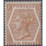 GREAT BRITAIN STAMPS 1872 6d Deep Chestnut plate 11,