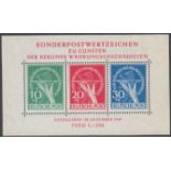 STAMPS GERMANY 1949 Berlin Relief Fund miniature sheet mounted mint (stamps are U/M), SG MS B70a.