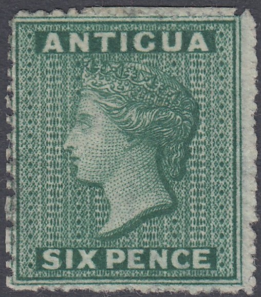 STAMPS ANTIGUA 1863 6d Green, mounted mi