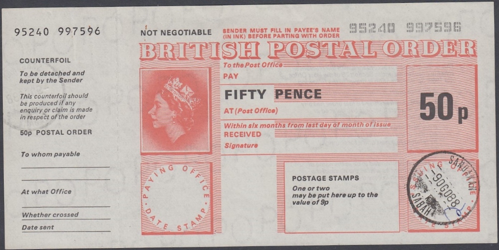 STAMPS MALAYA SABAH, 50p British Postal