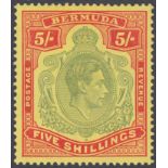 STAMPS BERMUDA 1939 5/- Pale Green and R