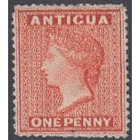 STAMPS ANTIGUA 1867 1d Vermilion mounted