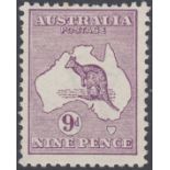 STAMPS AUSTRALIA 1913 9d Violet, mounted