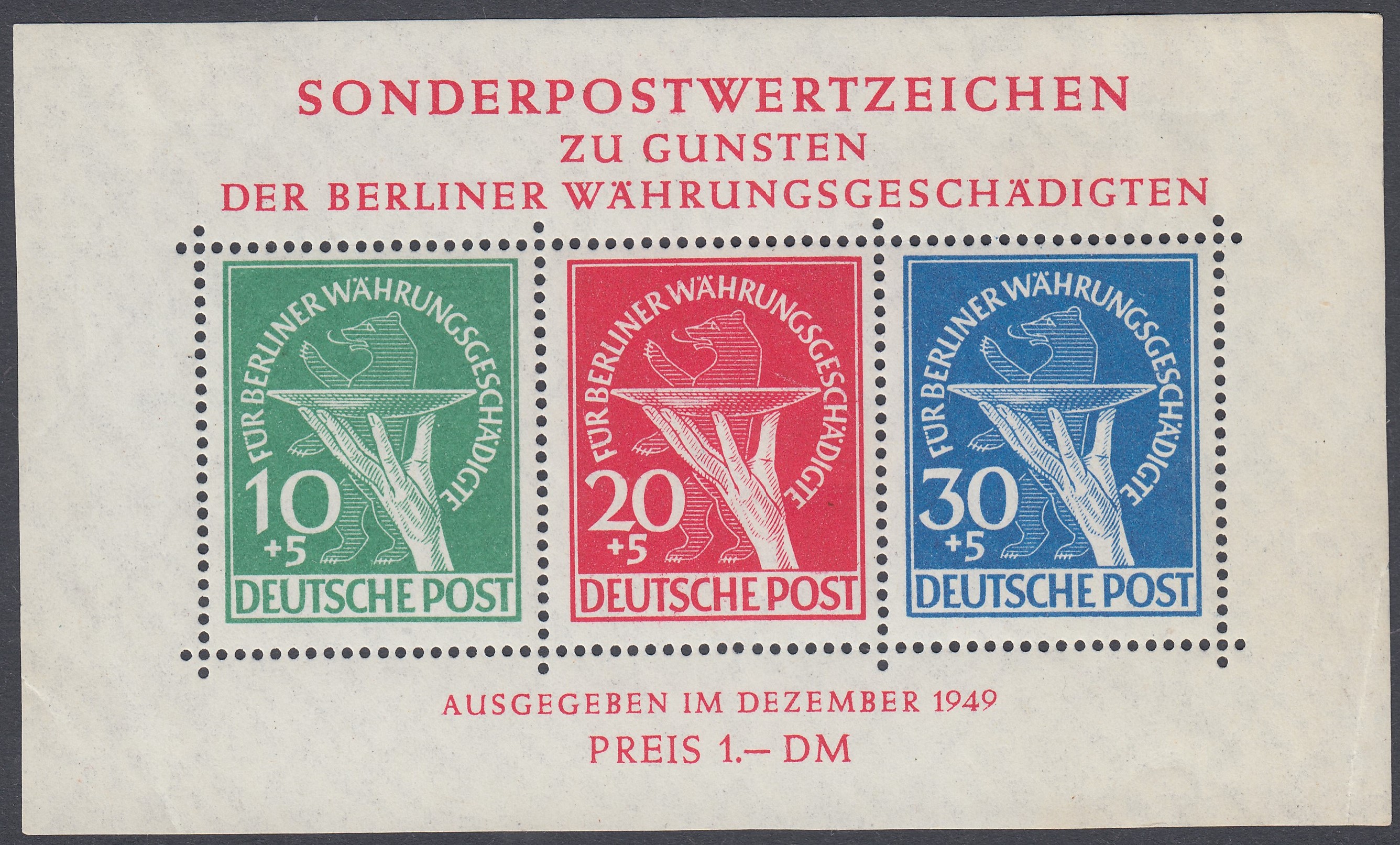 STAMPS GERMANY 1949 Berlin Relief Fund m