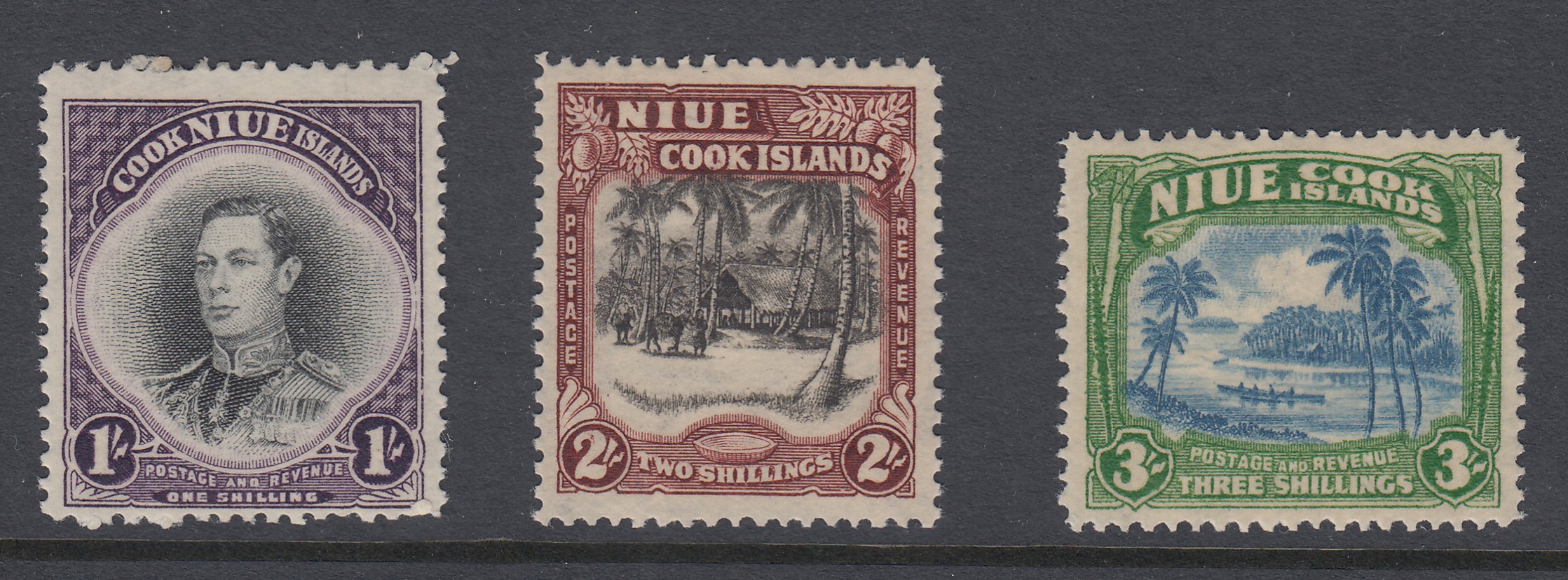 STAMPS NIUE ISLANDS, 1938 set of three M