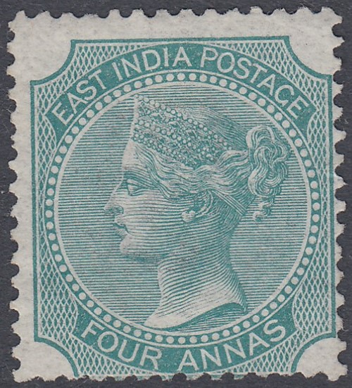 STAMPS INDIA 1866 4a Green mounted mint