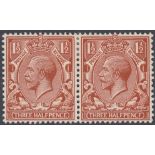 GREAT BRITAIN STAMPS : 1912 1 1/2d Chestnut lightly mounted mint with scarce "PENCF" error SG 364a