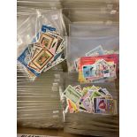 STAMPS : JERSEY, box with 1000s of U/M stamps, sorted into values and into packets.