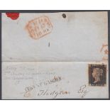 STAMPS : PENNY BLACK Plate 2 lettered (GI) 2 good and 2 tight margins,