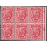 GREAT BRITAIN STAMPS : 1902 1d Scarlet, lightly mounted mint booklet pane with INVERTED watermark.