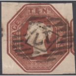 GREAT BRITAIN STAMPS : 1848 10d Brown embossed,