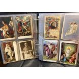 POSTCARDS : Album of religious cards including faith,