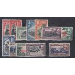 STAMPS CEYLON 1933-36 set of eleven M/M with additional 2c perf 14, SG 368-78 & 368a.