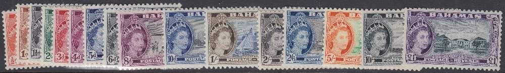 STAMPS BAHAMAS : 1954 QEII unmounted mint set to £1 SG 201-216