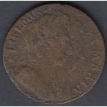 COINS : 1694 Great Britain William and Mary Copper Farthing,