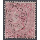 GREAT BRITAIN STAMPS : 1857 4d Rose (large garter), very fine used cancelled by London CDS,