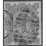 GREAT BRITAIN STAMPS : 1867 10/- Greenish Grey lettered (EC), fine used with single duplex cancel,