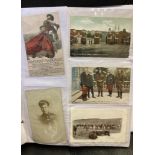 POSTCARDS : Large modern album of Military cards WWI and WWII,