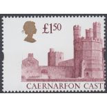 GREAT BRITAIN STAMPS : 1992 £1.50 Caernarfon Castle with a dramatic perforation shift, U/M, SG 1611.