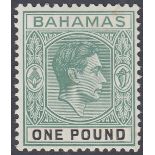 STAMPS BAHAMAS 1938 £1 Deep Grey Green and Black,
