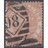 GREAT BRITAIN STAMPS : 1880 2/- Brown, fine used great colour lettered (GA),