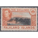 STAMPS FALKLANDS 1938 10/- Black and Orange-Brown,