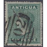 STAMPS ANTIGUA : 1862 6d Blue-Green,