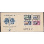 STAMPS : BRITISH GUIANA, 1935 Silver Jubilee set on an illustrated, typed address FDC.