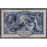 GREAT BRITAIN STAMPS : 1915 10/- Deep Blue , fine used with central CDS, one weak corner perf.