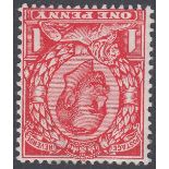 GREAT BRITAIN STAMPS : 1912 1d Scarlet Downey Head, lightly mounted mint with INVERTED watermark,