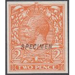 GREAT BRITAIN STAMPS : 1924 2d Orange unmounted mint IMPERF, SIDEWAYS watermark,