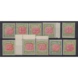 STAMPS AUSTRALIA : 1946-7 mounted mint postage due set of ten to 1/- SG D119-D128