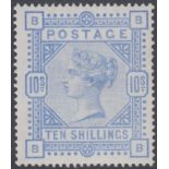 GREAT BRITAIN STAMPS : 1883 10/- Pale Ultramarine, superb unmounted mint example SG 183a Cat £2,