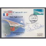 SIGNED CONCORDE first flight cover signed by co pilot John Cochrane and test pilot Peter Baker (