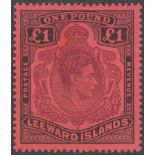 STAMPS LEEWARD ISLANDS 1938 £1 Brown Purple and Black/Red,