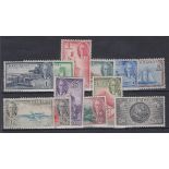 STAMPS BARBADOS : 1950 GVI set to $2.40, lightly M/M, SG 271-82.