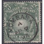 STAMPS British East Africa 1890 5r Grey-Green, fine used SG 19,