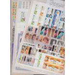 STAMPS : NEVIS, an U/M selection on seven stock pages with lots of thematic interest with many sets,