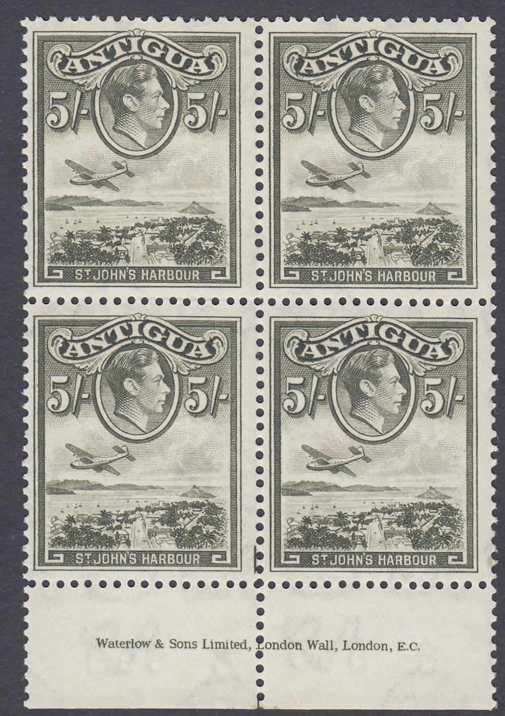 STAMPS ANTIGUA 1938 5/- Olive Green,