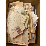 STAMPS POSTAL HISTORY : WORLD, box with a few 100 items incl.