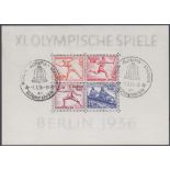 STAMPS GERMANY 1936 Summer Olympics mini sheet fine used SG 609-12