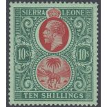 STAMPS SIERRA LEONNE 1927 10/- Red and Green/Green,